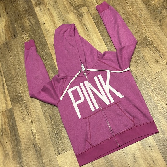 PINK by Victoria’s Secret Pinkish/Purple Vintage Full-Zip Hoodie, Size L, GUC 💜 - Picture 2 of 8